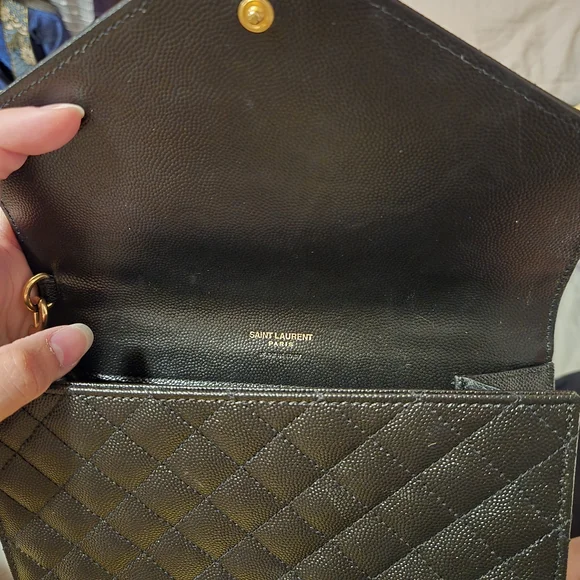 Saint Laurent Black Quilted Leather Clutch - Picture 4 of 16